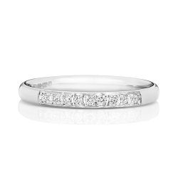 Diamond Grain Set Eternity Ring In 18ct White Gold 