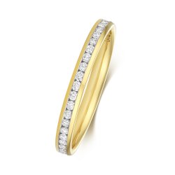 Diamond Channel Set Eternity Ring In 18ct Gold 