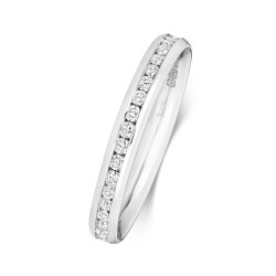 Diamond Channel Set Eternity Ring In 18ct White Gold 