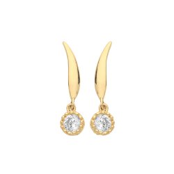 9ct Gold Cz Cluster Wing Drops 