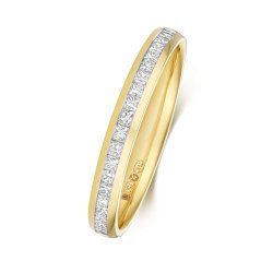 Diamond Channel Set Princess Cut Eternity Ring In 18ct Gold 