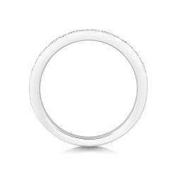 Diamond Grain Set Millgrain Eternity Ring In 9ct White Gold 