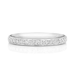 Diamond Grain Set Eternity Ring In 18ct White Gold 