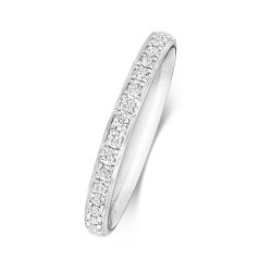 Diamond Grain Set Eternity Ring In 18ct White Gold 