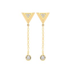 9ct Gold Cz Triangle Drops 