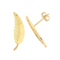 9ct Gold Leaf Climber Studs 