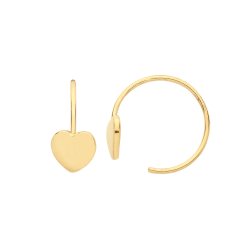 9ct Gold Heart Wind On Drops 