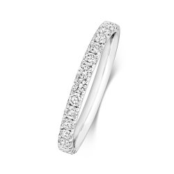 Diamond Cut Down Set Half Eternity Ring In Platnium 