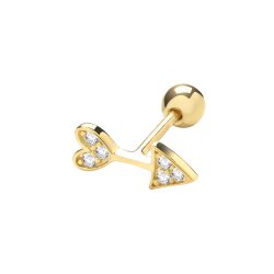 9ct Gold Cz Arrow Cartilage Stud 