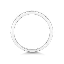 Diamond Grain Set Millgrain Edge Half Eternity Ring In 18ct White Gold 