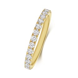 Diamond Cut Down Set Half Eternity Ring In 18ct Gold 