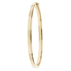 9ct Gold Square Tube Hinged Bangle 