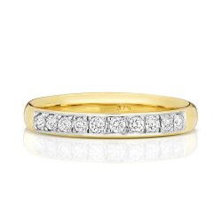 Diamond Grain Set Eternity Ring In 9ct Gold 