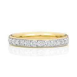 Diamond Grain Set Eternity Ring In 9ct Gold 
