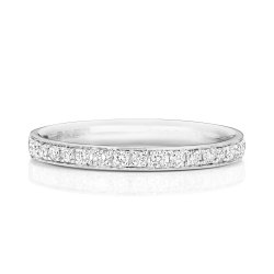 Diamond Grain Set Eternity Ring In 9ct White Gold 