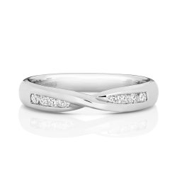 Diamond Channel Set Crossover Ring In 9ct White Gold 