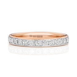Diamond Grain Set Eternity Ring In 9ct Rose Gold 