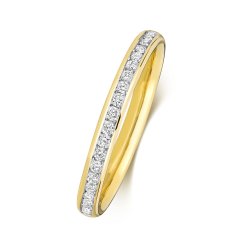 Diamond Channel Set Eternity Ring In 9ct Gold 