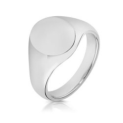 Silver Gents' Oval Signet Ring 