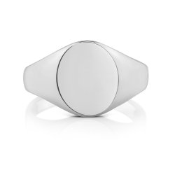 Silver Gents' Oval Signet Ring 