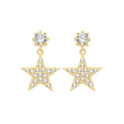 9ct Gold Cz Star Drops 