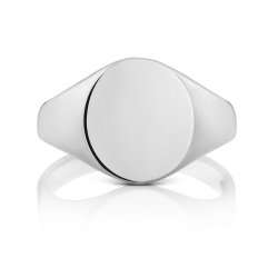 Silver Gents' Oval Signet Ring 