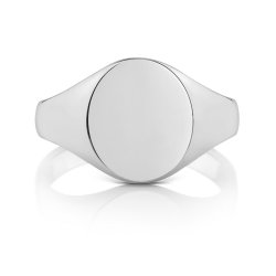 Silver Gents' Oval Signet Ring 