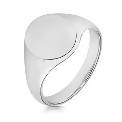 Silver Gents' Oval Signet Ring 