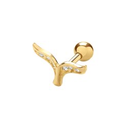 9ct Gold Cz Wings Cartilage Stud 