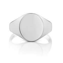 Silver Gents' Oval Signet Ring 