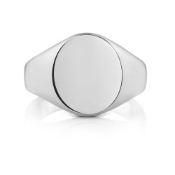 Silver Gents' Oval Signet Ring 