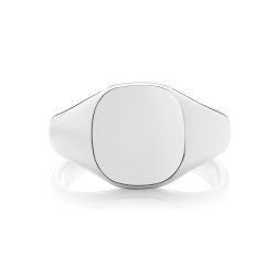 Silver Gents' Cushion Signet Ring 
