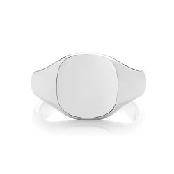 Silver Gents' Cushion Signet Ring 