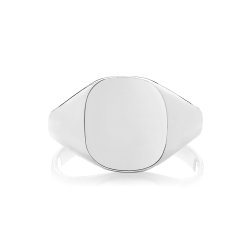 Silver Gents' Cushion Signet Ring 