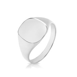 Silver Gents' Cushion Signet Ring 