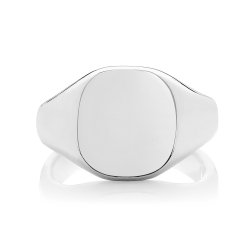 Silver Gents' Cushion Signet Ring 