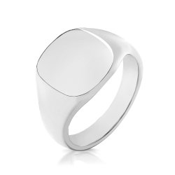 Silver Gents' Cushion Signet Ring 