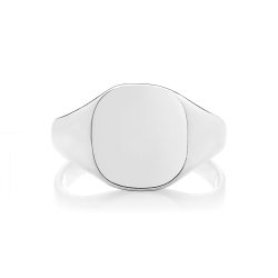 Silver Gents' Cushion Signet Ring 