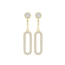9ct Gold Cz Closed Curve Drops 