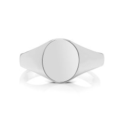 Silve Ladies Oval Signet Ring 