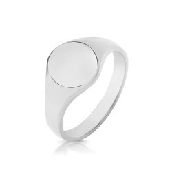 Silve Ladies Oval Signet Ring 