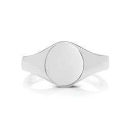Silve Ladies Oval Signet Ring 