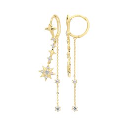 9ct Gold Cz Star Drops 