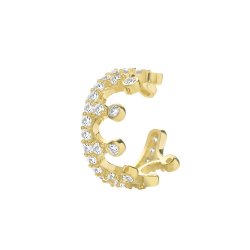 9ct Gold Cz Crown Cartilage Cuff 