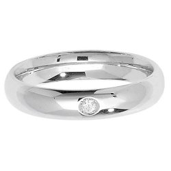 Diamond Gipsy Set Traditional Court Wedding Ring In 18ct White Gold WQ214WD-