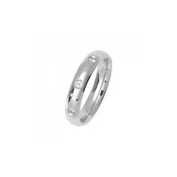 Diamond Gipsy Set Traditional Court Wedding Ring In 18ct White Gold WQ214WD-