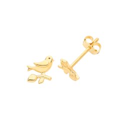 9ct Gold Bird Studs 