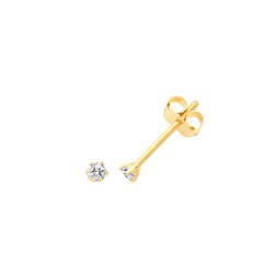 9ct Gold Cz Claw Set Studs 