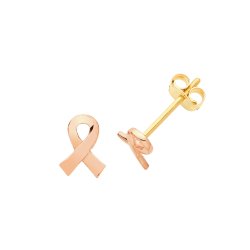 9ct Gold 2 Tone Ribbon Studs 