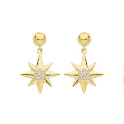 9ct Gold Cz Star Drops 